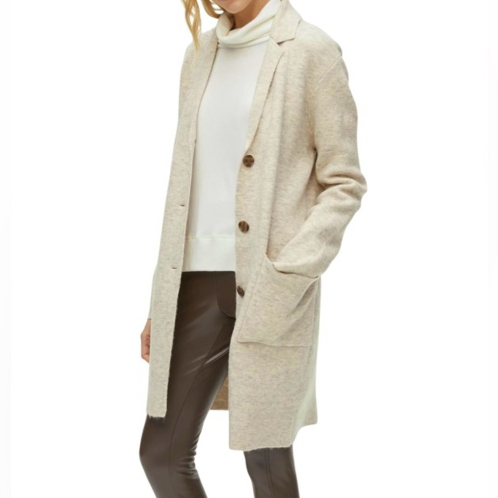 NWT Michael Stars S (or M) Sumi Oatmeal Coatigan Cardigan Cream Beige Fine Knit